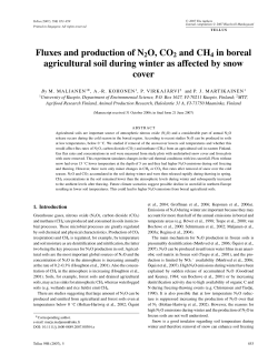Fluxes and production of N2O, CO2 and CH4 in boreal agricultural