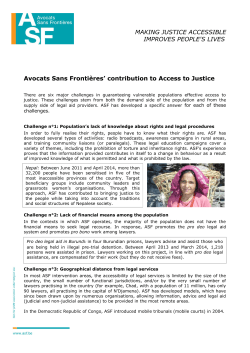 MAKING JUSTICE ACCESSIBLE IMPROVES PEOPLE`S LIVES