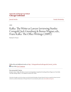 Kafka: The Writer as Lawyer (reviewing Stanley