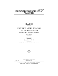 ISSUES SURROUNDING THE USE OF POLYGRAPHS HEARING