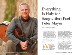 Meet Peter Mayer - Kent Rautenstraus