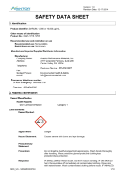 Material Safety Data Sheet - Avantor Performance Materials