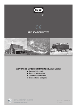 APPLICATION NOTES Advanced Graphical Interface, AGI 3xxG