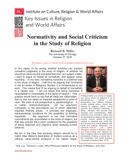 Richard B. Miller, Normativity and Social Criticism in the Study of