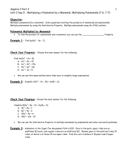 Multiplying a Polynomial by a Monomial, Multiplying