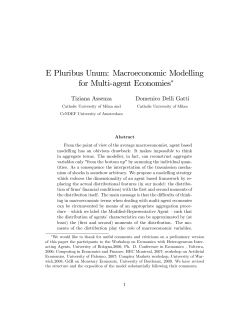 E Pluribus Unum: Macroeconomic Modelling for Multi