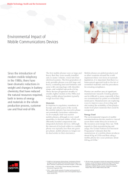 Environmental Impact of Mobile Communications Devices