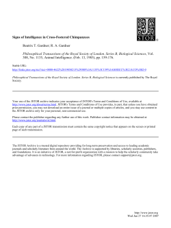 Signs of Intelligence in Cross-Fostered Chimpanzees