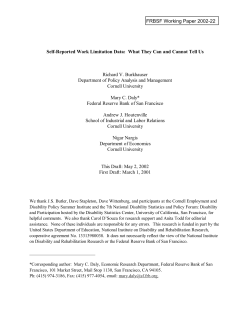 Self-Reported Work Limitation Data