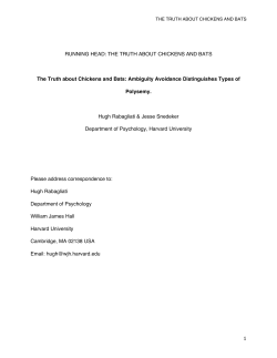 THE TRUTH ABOUT CHICKENS AND BATS The