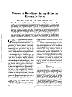 Pattern of Hereditary Susceptibility in Rheumatic Fever
