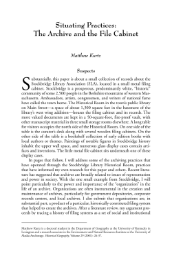 Situating Practices: The Archive and the File Cabinet