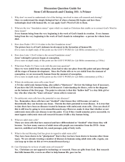 Stem Cell Research and Cloning 101: A Primer