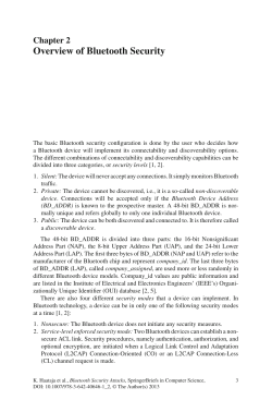 Overview of Bluetooth Security