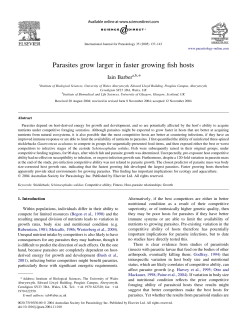 Parasites grow larger in faster growing fish hosts