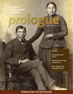 Prologue Fall 2016 - Oregon Shakespeare Festival
