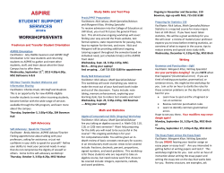 Freshman and Transfer Student Orientation ASPIRE - UW