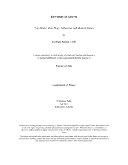 Tom Waits` Rain Dogs: Influences and Musical Genre