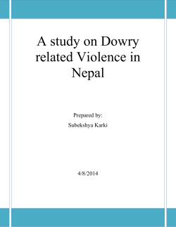 A study on Dowry related Violence in Nepal