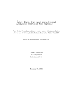 Zabe i Babe. The Band and a Musical Analysis of their song Sjaj