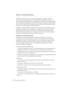 Honor Code and Process - Loyola Marymount University