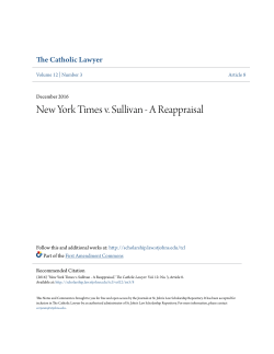 New York Times v. Sullivan - A Reappraisal