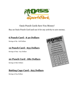 Save Money With Oasis Punch Cards!