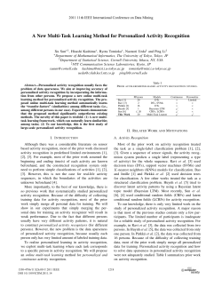 A New Multi-task Learning Method for Personalized Activity
