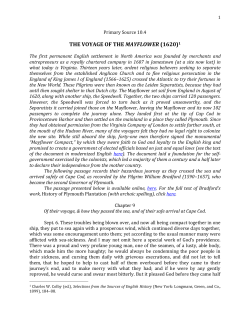 THE VOYAGE OF THE MAYFLOWER (1620)1