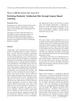 Enriching Students` Intellectual Diet through Inquiry
