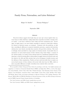 Family Firms, Paternalism, and Labor Relations - Berkeley-Haas