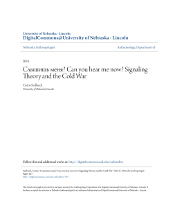 Signaling Theory and the Cold War - DigitalCommons@University of