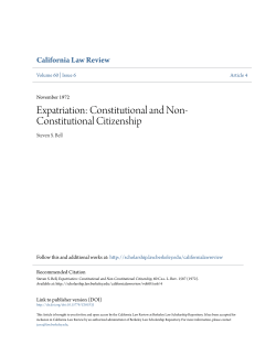 Expatriation: Constitutional and Non
