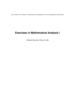 Exercises in Mathematical Analysis I