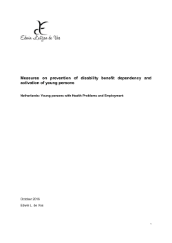 Measures on prevention of disability benefit dependency and