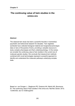 The continuing value of twin studies in the omics era