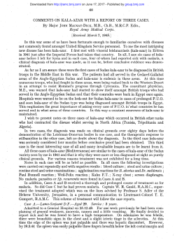 68 COMMENTS ON KALA-AZAR WITH A REPORT ON THREE