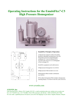 Operating Instructions for the EmulsiFlex