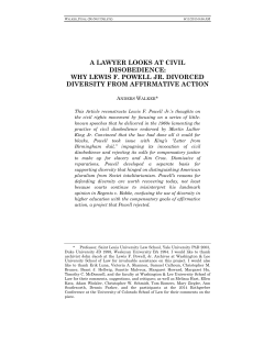 A Lawyer Looks at Civil Disobedience: Why Lewis F. Powell Jr