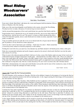 Newsletter July 2012 - West Riding Woodcarvers` Association