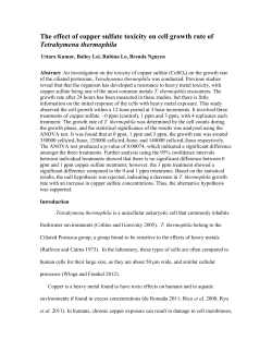 The effect of copper sulfate toxicity on cell growth rate