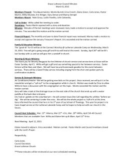 Grace Lutheran Council Minutes March 8, 2015 Members Present