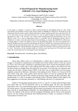 A Novel Proposal for Manufacturing Steel: OSRAM`s CO2 Steel