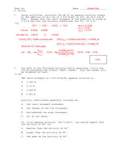 Chem 321 Name Answer Key D. Miller 9.79 1. Using