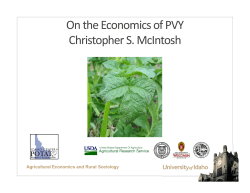 On the Economics of PVY Christopher S. McIntosh
