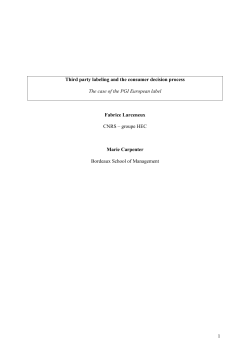 Labelling Policy and the Consumer Decision Process