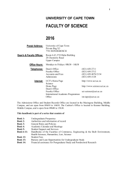 Science Handbook - Faculty of Science