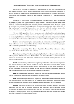 Further Clarification of the Co-Chairs on the ADP mode of