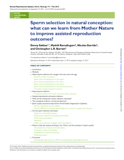 Sperm selection in natural conception: what can we learn from