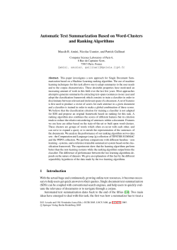 Automatic Text Summarization Based on Word